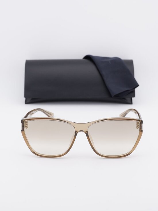 Saint Laurent SL 758/F 003 Women Cat Eye Sunglasses - Yellow / Brown